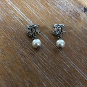 Chanel pearl and crystal earrings
